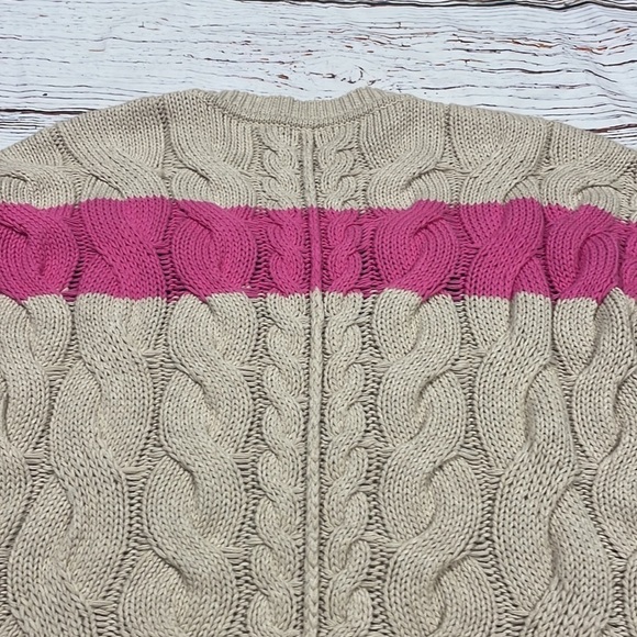 Label + Thread Clara Striped Crewneck Cable Sweater - Sand - Picture 12 of 12